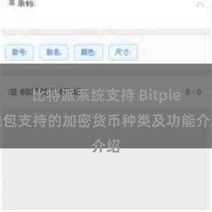 比特派系统支持 Bitpie钱包支持的加密货币种类及功能介绍