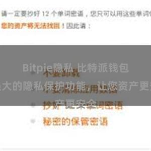 Bitpie隐私 比特派钱包：强大的隐私保护功能，让您资产更安全