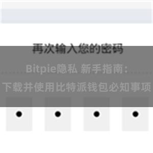 Bitpie隐私 新手指南：下载并使用比特派钱包必知事项