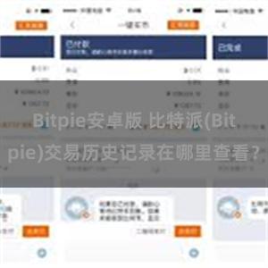 Bitpie安卓版 比特派(Bitpie)交易历史记录在哪里查看？