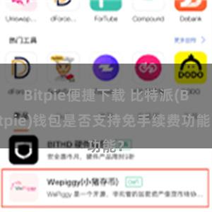 Bitpie便捷下载 比特派(Bitpie)钱包是否支持免手续费功能？