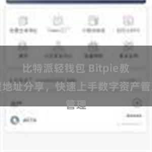 比特派轻钱包 Bitpie教程地址分享，快速上手数字资产管理